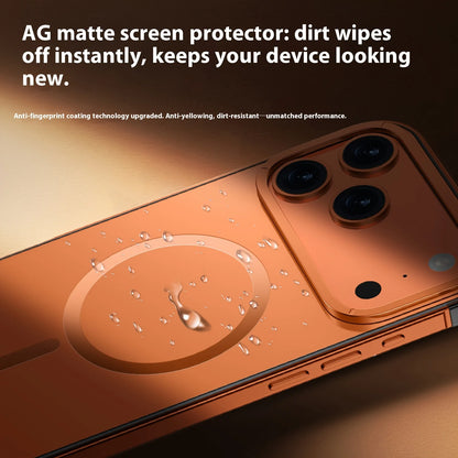 Stainless steel frame magnetic ultra-thin protective case, for iPhone 17 16 Pro Max, supports wireless charging, original