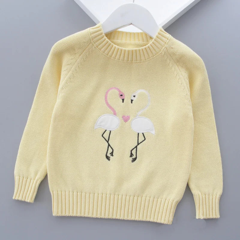 Pull d'automne-hiver pour filles, motif mignon amoureux, pull tricoté en polaire épaisse et chaude