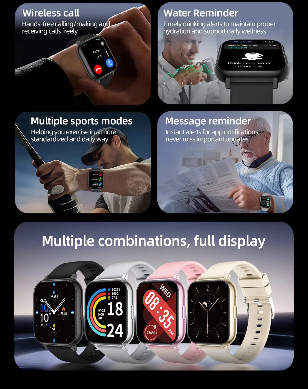 LIGE 2026 New Health Monitor 1.83" HD Screen Fitness SmartWatch Call Reminder Bluetooth Call Waterproof Smart watch Men Women
