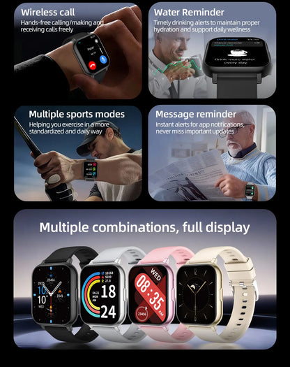 LIGE 2026 New Health Monitor 1.83" HD Screen Fitness SmartWatch Call Reminder Bluetooth Call Waterproof Smart watch Men Women