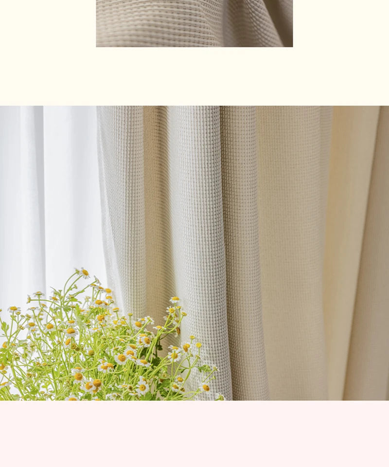 Modern Simple Balcony Drapes Light Luxury Bedroom Thick Blackout Curtain Large Area Bay Window Curtains Home Living Room Drape