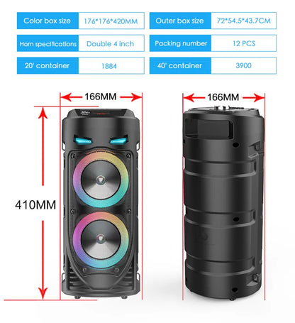 30W Wireless Column Big Power Stereo Portable Bluetooth Speaker Subwoofer Bass Party Speakers with Microphone Family Karaoke USB