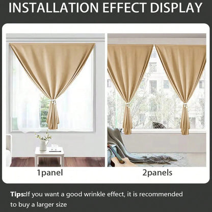 1pc Modern Elegant 100%Blackout Curtain, Fashion Home Decor for Living Room Bedroom, Effective UV Blocker Drapes, Korean Style