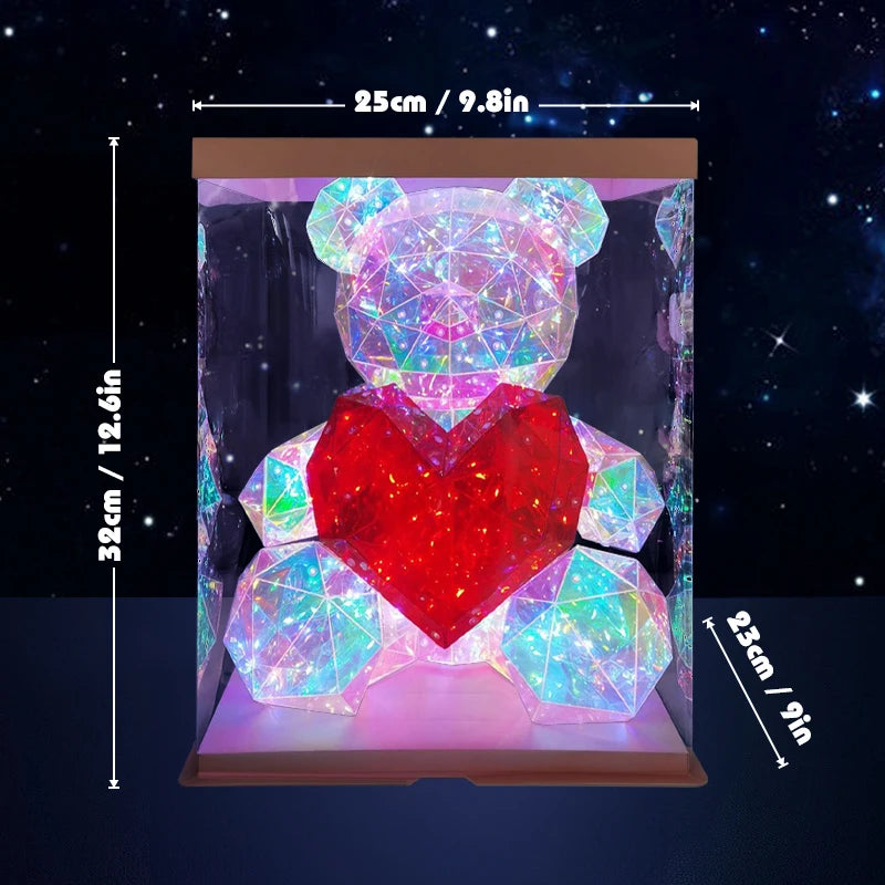 Glowing Bear 30CM Magic Luminous Bear with Bag Valentine's Day Gift Home Livingroom Desktop Decor Girl Grilfriend Creative Gift