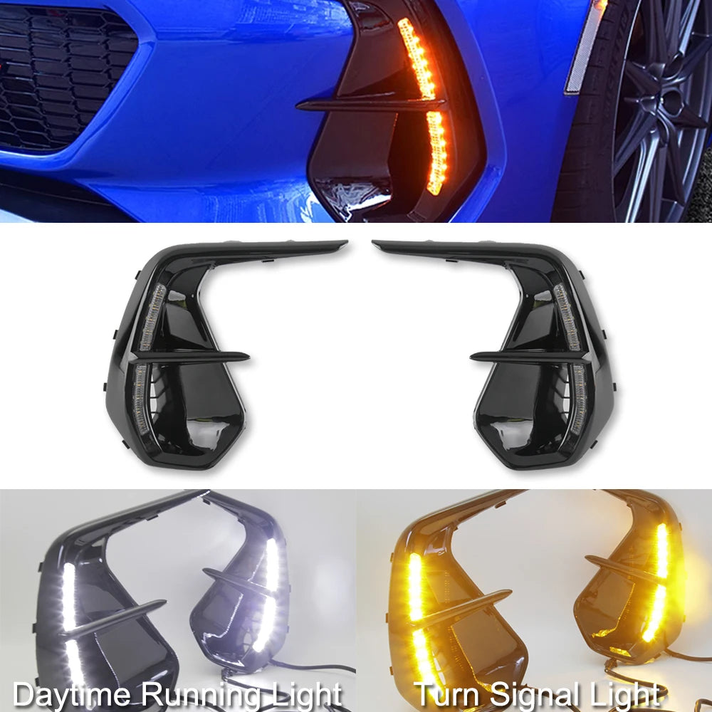 Fit 2022-2024 Subaru BRZ Dual Color LED Fog Light DRL/Turn Signal Bezel fog Lamp