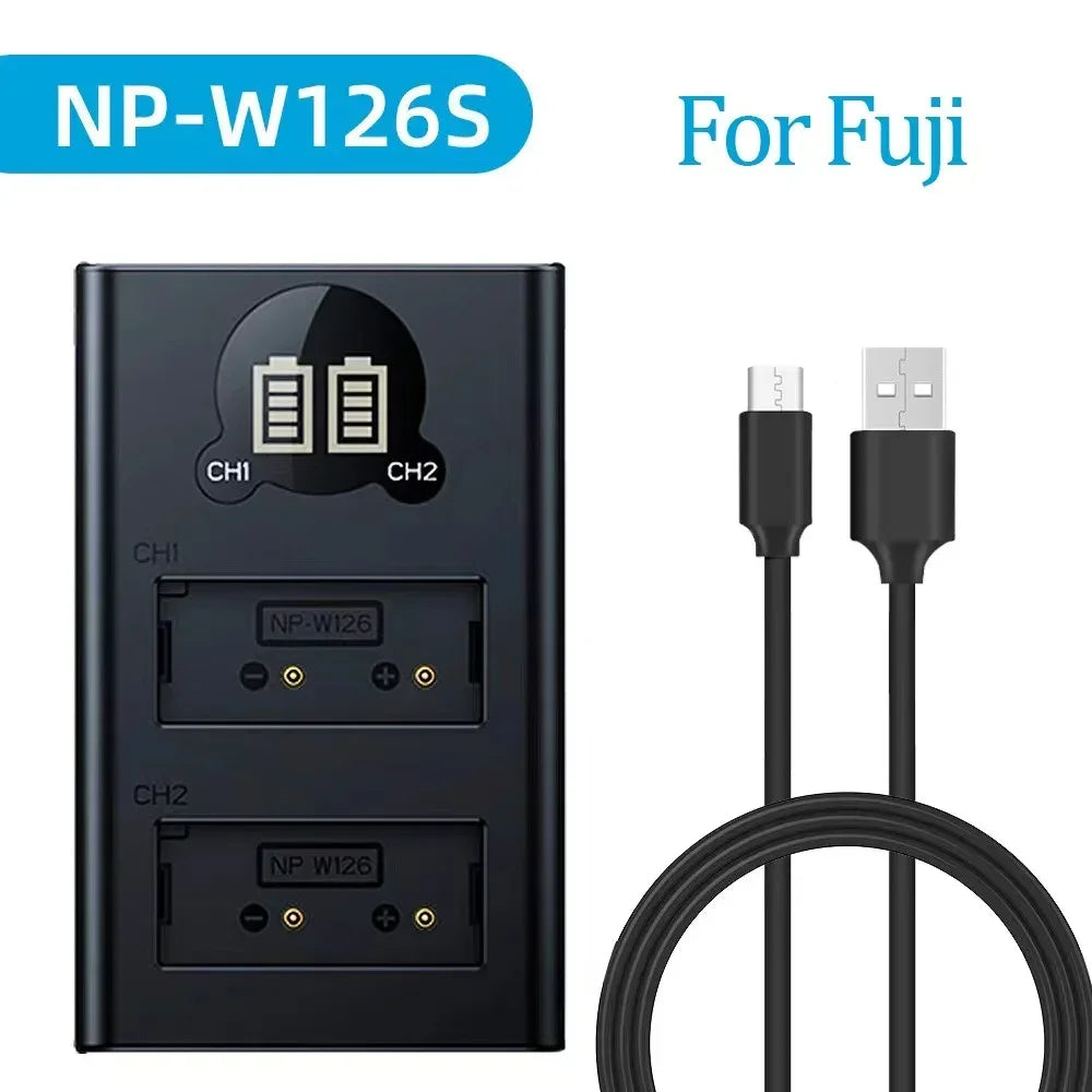 Dual Camera Battery Charger for Sony NP-FW50 FZ100 BX1 Canon LP-E6 E8 E17 NB-13L fuji NP-W235 W126 Nikon EN-El15 EL25 Panasonic