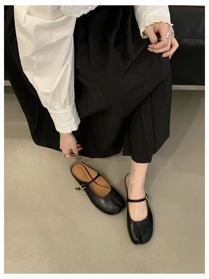 Women Tabi Ninja Slippers Brand Mules Soft Microfiber Comfy Flats Fashion Split Toe Slides Casual Loafer Shallow Ballerina Mujer