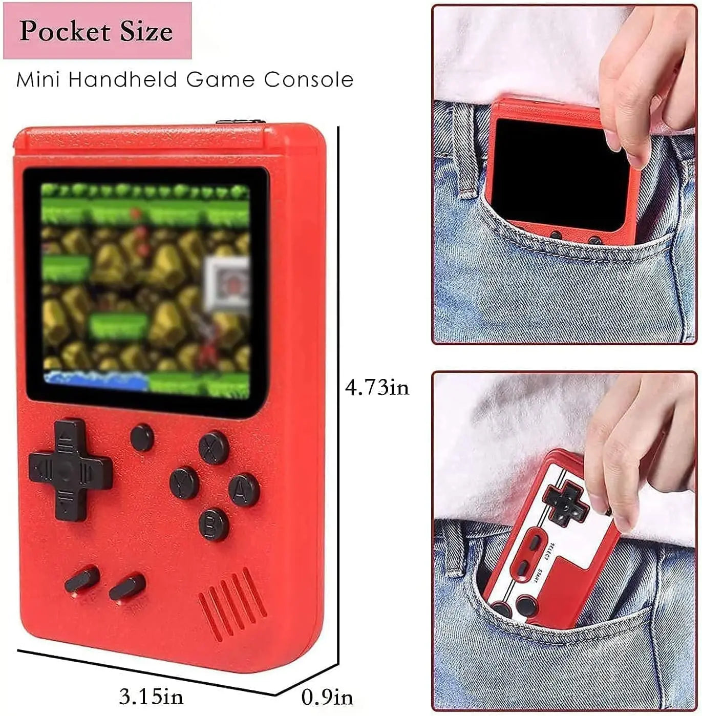 Built-in 400 FC Games with Portable Case 3.0 Inch LCD Screen Video Game Player Kids Boys Gift for Retro Handheld Game Console