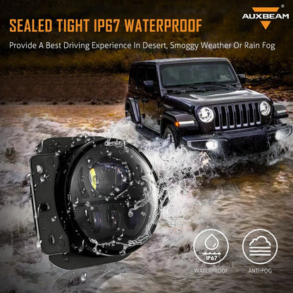 1 Pair LED Fog Lights for Jeep Wrangler JL 2018-2023 Driving Passing Lights Headlight 12V 6000K IP67 Waterproof