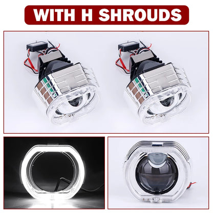Riderspark 3 Inch Bi LED Projector Headlights Lenses Hella Laser LED Lights 160W 60000LM Headlamp Car Accessories RHD LHD Spot