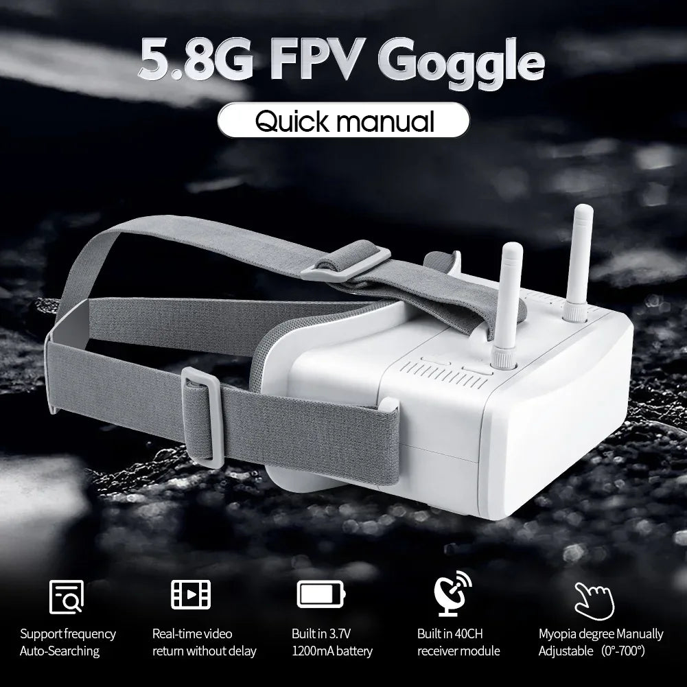 VR100 Video Spectacles Focus Adjustments FPV Goggles with 5.8G 40ch Receiver 3.0 inch Screen for Racing Drone Micro Whoop