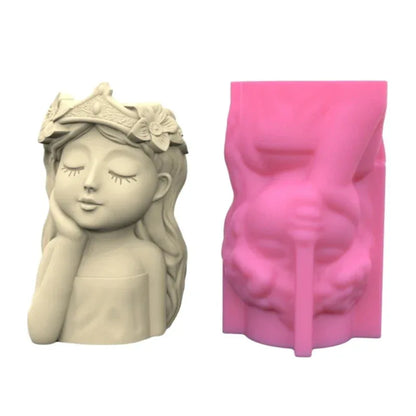 21 Types Nonstick Girls Pen Holder Mold Flower Pot Silicone Mold DIY Crafts Ornament Tool DIY Succulent Planter Mold