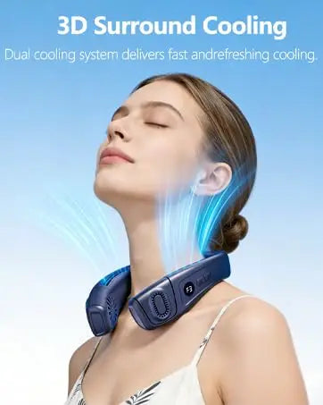 2026 New Upgrade Neck Air Conditioner Fan Instant Cooling With Cooling Plate, Bladeless, 8000mAh Operated Wearable Rechargeable