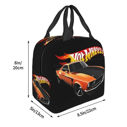 Custom Hot Wheels For Fans Thermal Insulated Lunch Bag Cartoon Sport Car Portable Lunch Container Travel Multifunction Food Box