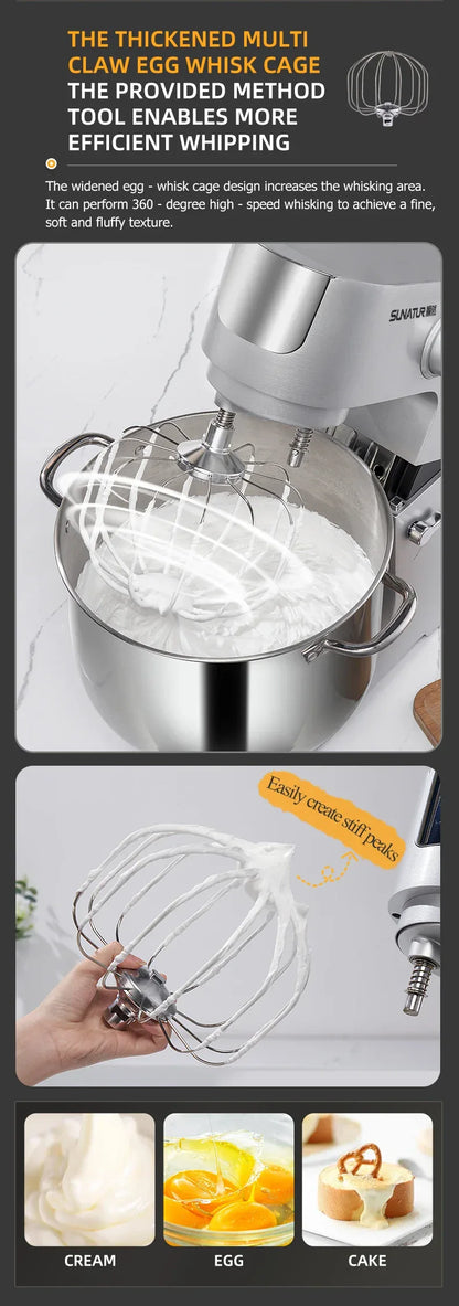 SUNATUR 16L Stand Mixer 2200w electric kitchen blender Commercial Food processor Large capacity Two kneading hooks dough mixer
