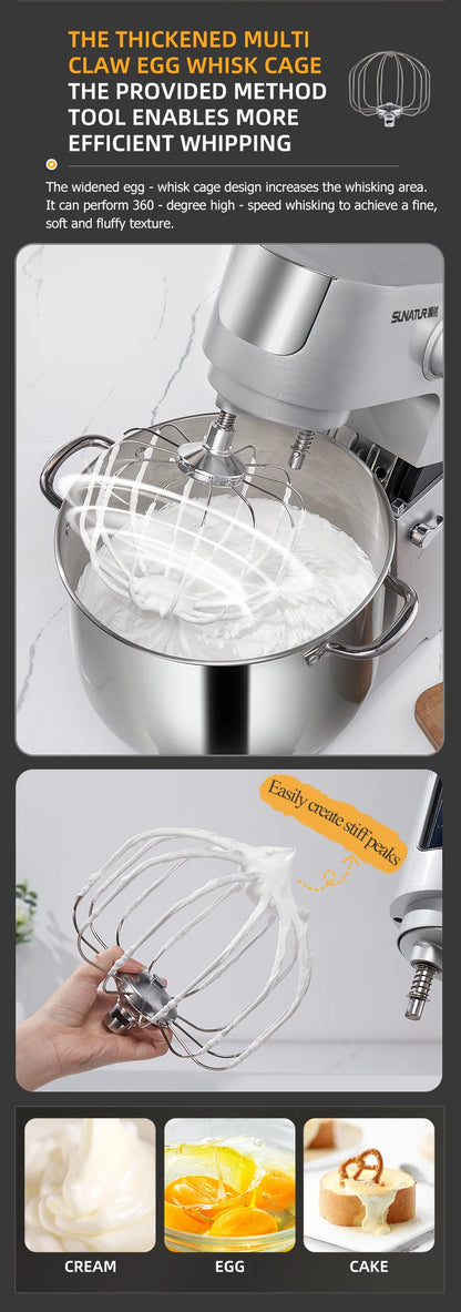 SUNATUR 16L Stand Mixer 2200w electric kitchen blender Commercial Food processor Large capacity Two kneading hooks dough mixer