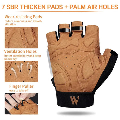 WEST BIKING Sports Bike Gloves Half Finger Men Women MTB Cycling Gloves Running Fitness Gym Riding Motorcycle Bicycle Gloves