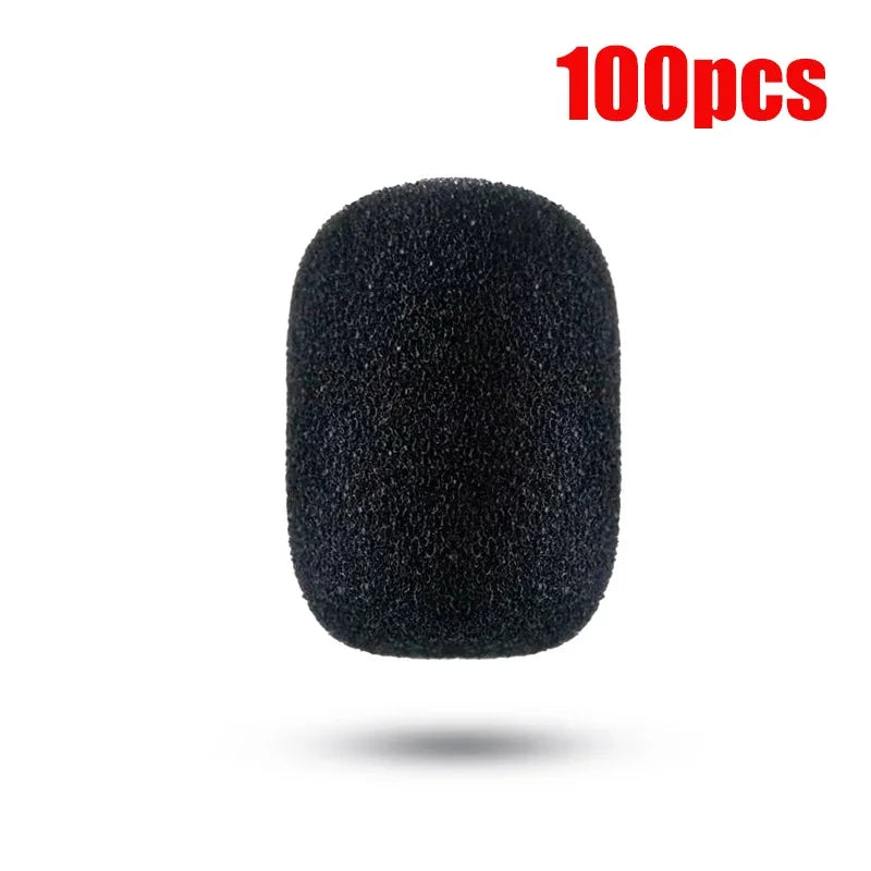 15/100PCS Microphone Replacement Foam Microphone Windscreen Headset Cover Telephone Headset Mic Cover Windshied Headset Foam