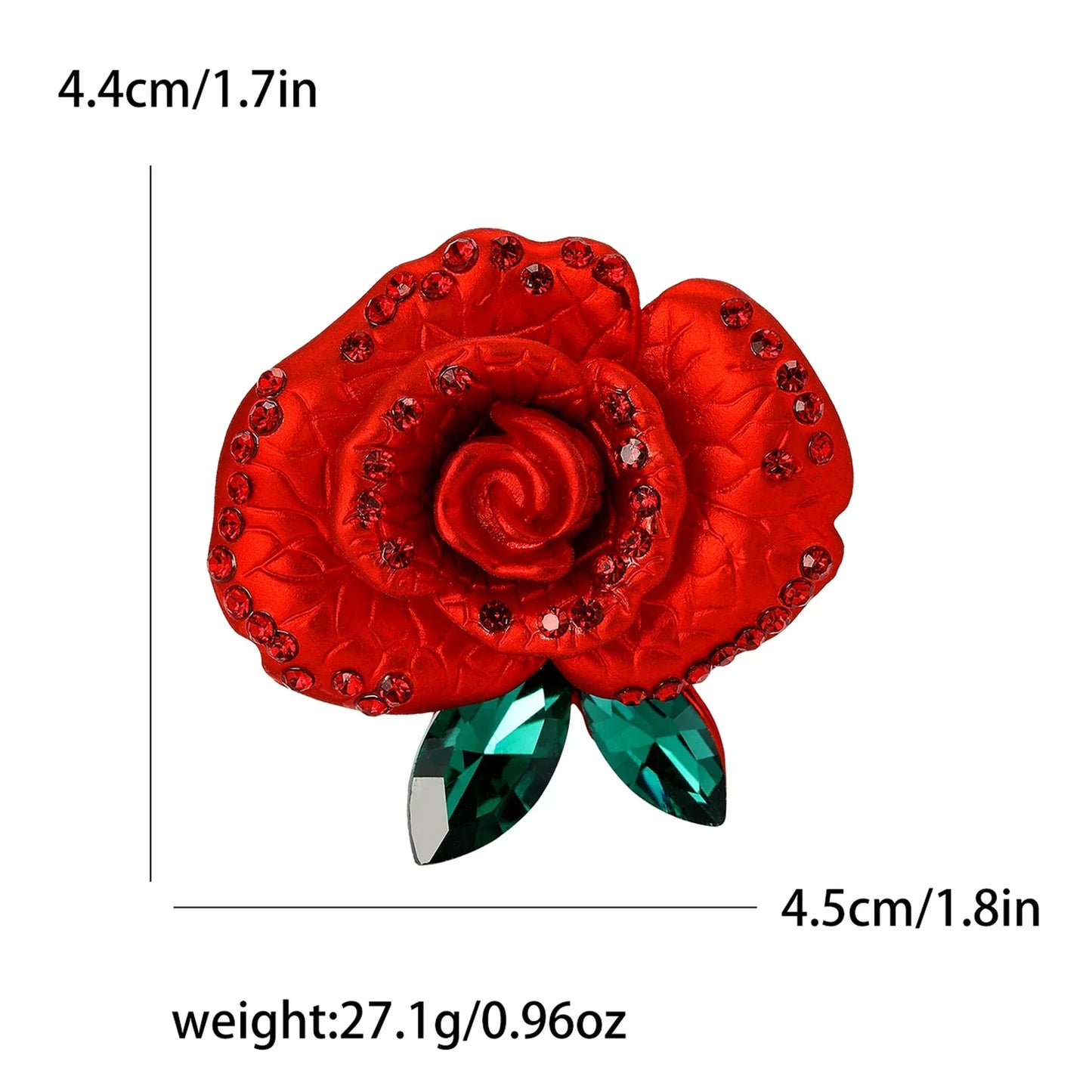 Valentine's Day Enamel Rose Brooches for Women Rhinestone Plant Flower Pins Banquet Party Backpack Gifts Jewelry Accessories