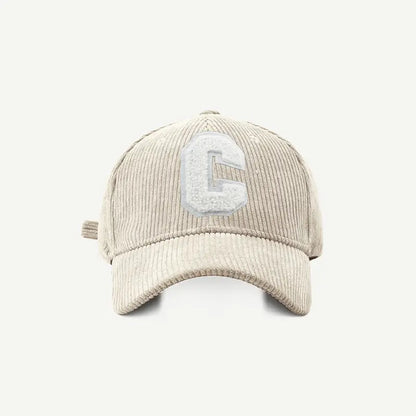 Big C Letter Corduroy Baseball Cap For Men Women Autumn Winter Adjustable Ponytail Sports Hat Unisex Hip Hop Caps Streetwear
