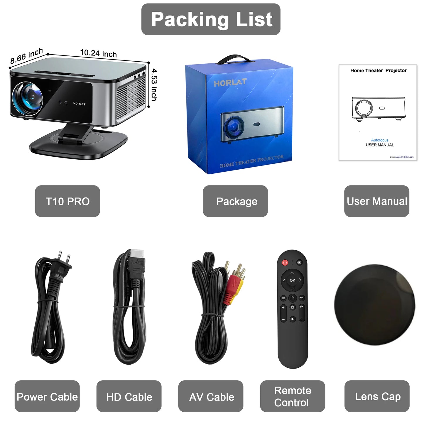HORLAT Google TV Android 14 Projector 3000ANSI Lumens Auto Focus WiFi 6 3D Full HD 1080P 4K Support Smart Home Theater Projector