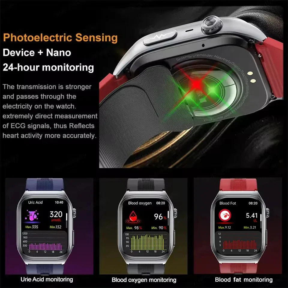 Sapphire Glass Air Pump Airbag Test Three High Smart Watches Men ECG Heart Rate Blood Pressure Health Tracker NFC Smartwatch