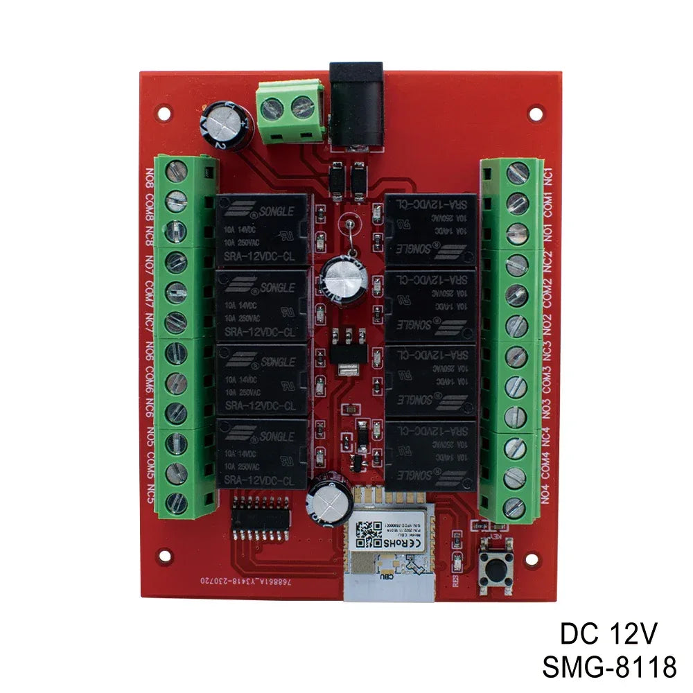 8CH Tuya Wifi Switch Module DC 12V 24V 8 Channels Wireless Relay Module APP Remote Control DIY Smart Home Automation