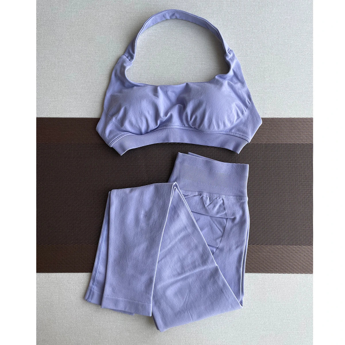 2 Pieces Yoga Gym Set Women Seamless Strappy Yoga Bra High Waist Workout Scrunch Shorts Sports Set Fitness Clothes Sportswear