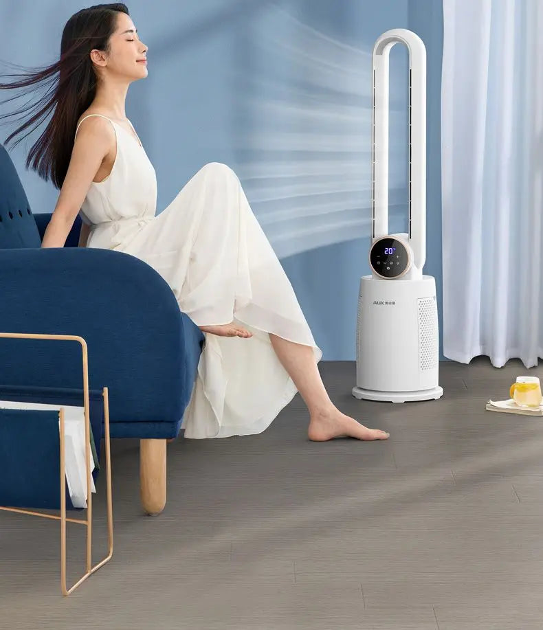 Bladeless Tower Fan with Remote Control 120° Oscillating Air Purifier for Baby Room/Dorm Quiet Floor Fan with Sterilization