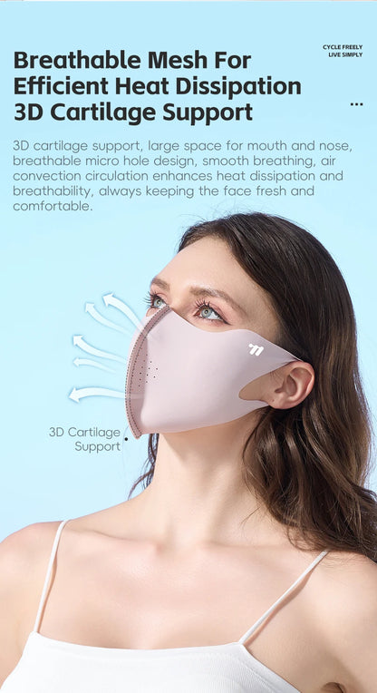 WEST BIKING Summer Sunscreen Traceless Mask 3D Ice Silk Breathable UV Protection Mask Summer Outdoor Sport Cycling Sports Masks