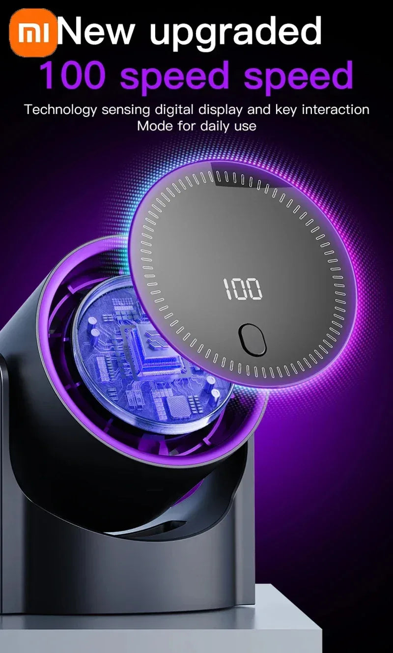 Xiaomi Smart Electric Fan 100 Level Bladeless Fan Portable Small Usb Charge Silent Desktop High-speed Circulating Cooling Fan