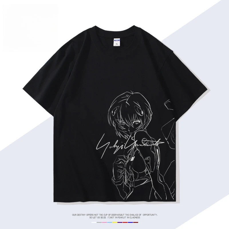 Neon Genesis Evangelion Rei Ayanami Printed T-shirt Men's and Women's T-shirt Men's Top Sports T-shirt Men's T-shirt Summer Tee