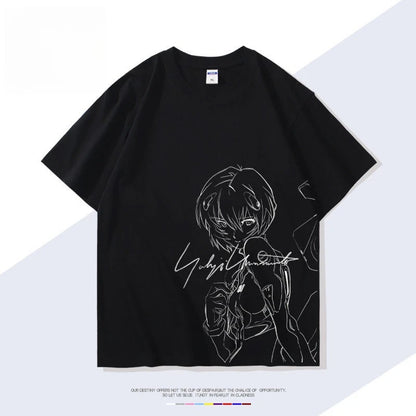 Neon Genesis Evangelion Rei Ayanami Printed T-shirt Men's and Women's T-shirt Men's Top Sports T-shirt Men's T-shirt Summer Tee