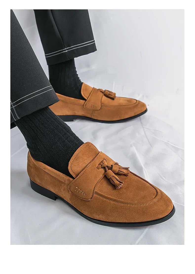 Fashion Casual Business Shoes Men High Quality Office Social Leather Shoes Men Slip On Loafers Man Tassel Men's Dress Shoes