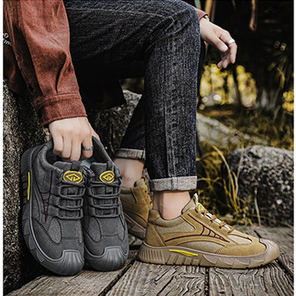 Oulylan Men's Lightweight Safety Shoes Breathable Low-Top Work Shoes Outdoor Fashionable Wear-Resistant Labor Protection Shoes