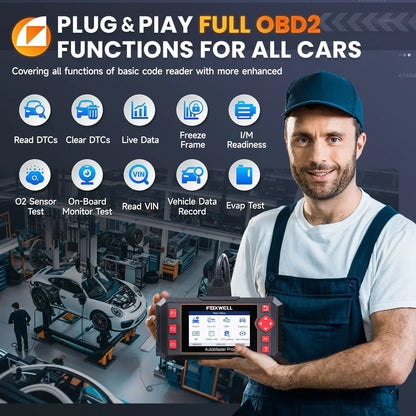 FOXWELL NT604 Elite OBD2 Auto Scanner ABS SRS Engine Transmission Code Reader OBD 2 Live Data Car Diagnostic Tool Free Update