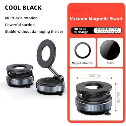 K007 Strong Magnetic Car Phone Holder Foldable Design 360° Adjustable Vacuum Mount for Car/Desk/Bathroom/Universal Use