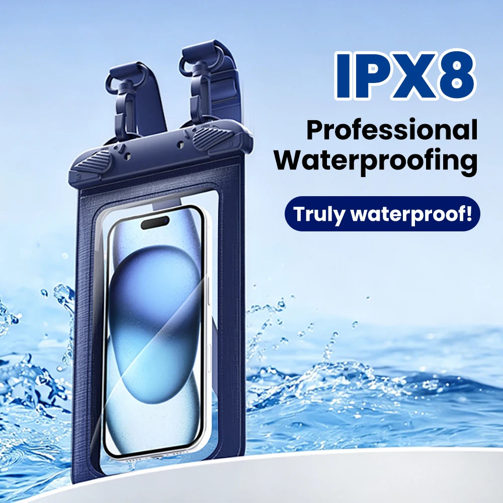 IPX8 Waterproof Phone Pouch 7.5" Universal Dry Bag Underwater Touch Screen Phone Casefor Swimming Rafting Beach