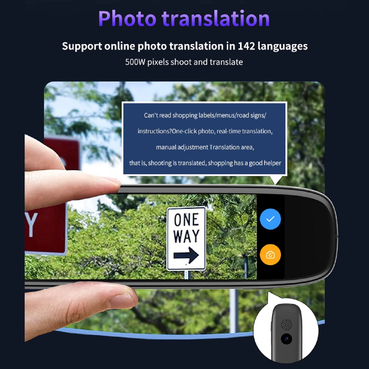 New WiFi Translation Pen 3.7 Inch Touchscreen Voice Translator 142 Languages Online Scanning Reading for Office Travel Study