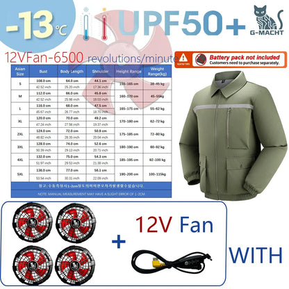 Summer 4 Fans Air Conditioning Cooling Vest Men Women Ultralight Outdoor Jacket Sun Protection Windbreaker Travel Fishing Sports