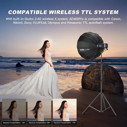 Godox AD400Pro 400Ws GN72 TTL 1/8000s HSS 2.4G X System Witstro All-in-One Outdoor Flash for Camera Photography Sony Nikon Canon