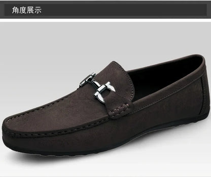Men's shoes large size simple men's lazy casual shoes for men's black light driving loafers men's shoes leather shoes