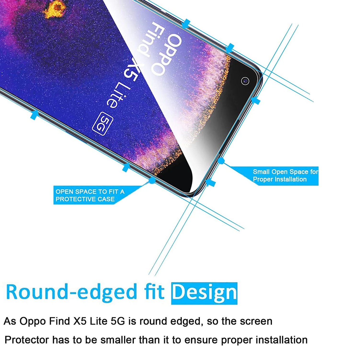 2/4Pcs Tempered Glass For OPPO Find X5 Lite Screen Protector Glass Film