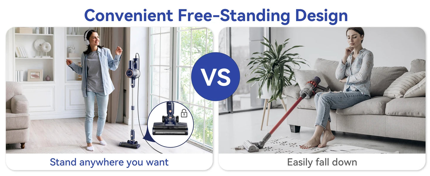 INSE I8 Corded Vacuum Cleaner Free-Stand Stick Vacuum 25KPa 600W Powerful 6 in1 Lightweight Handheld Cleaner for Carpet Pet Hair