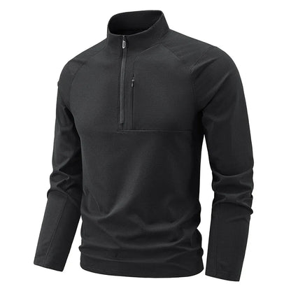 Quick Dry Men's Polo Shirt Stand Collar Pullover Male Long Sleeve Half Zipper Spring Big Size Plus Large 6XL 7XL 8XL Sport Golf