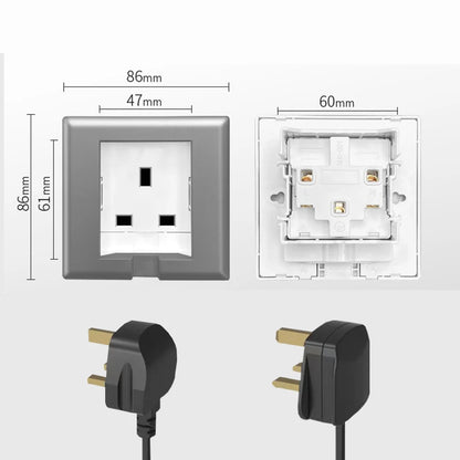 UK Plug 13A Recessed Bathroom Socket Panel with Hidden Waterproof Plug and Built-in Type 86 Kitchen Invisible 220V Socket