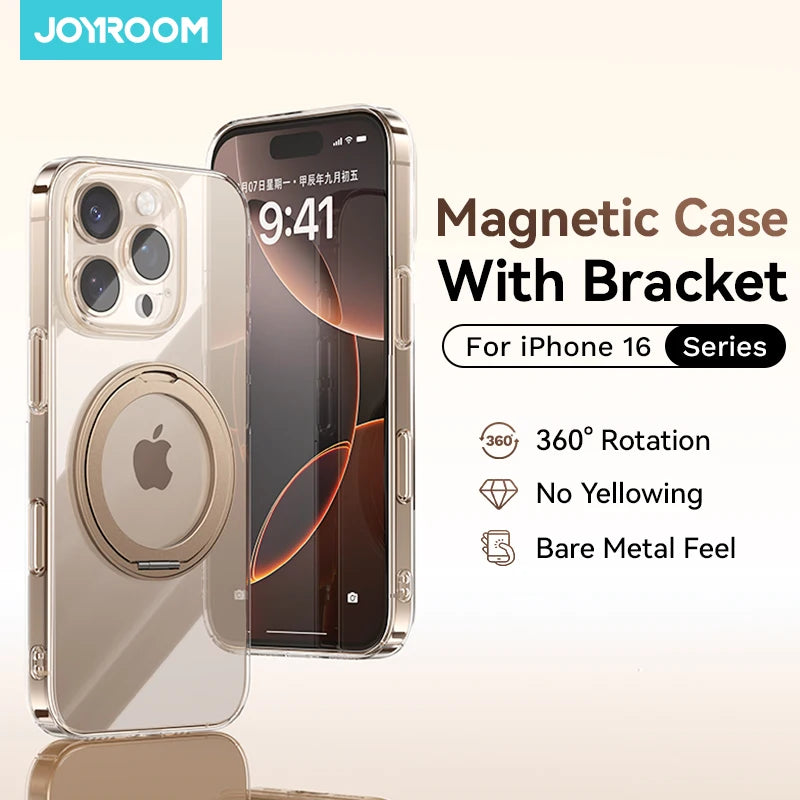 Joyroom Magnetic Stand Case For iPhone 16  Pro Max Case 360° Rotating Bracket Case For iPhone 16  Pro Magnetic Charging Case