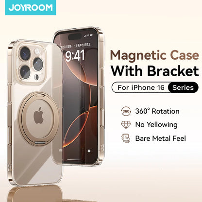 Joyroom Magnetic Stand Case For iPhone 16  Pro Max Case 360° Rotating Bracket Case For iPhone 16  Pro Magnetic Charging Case