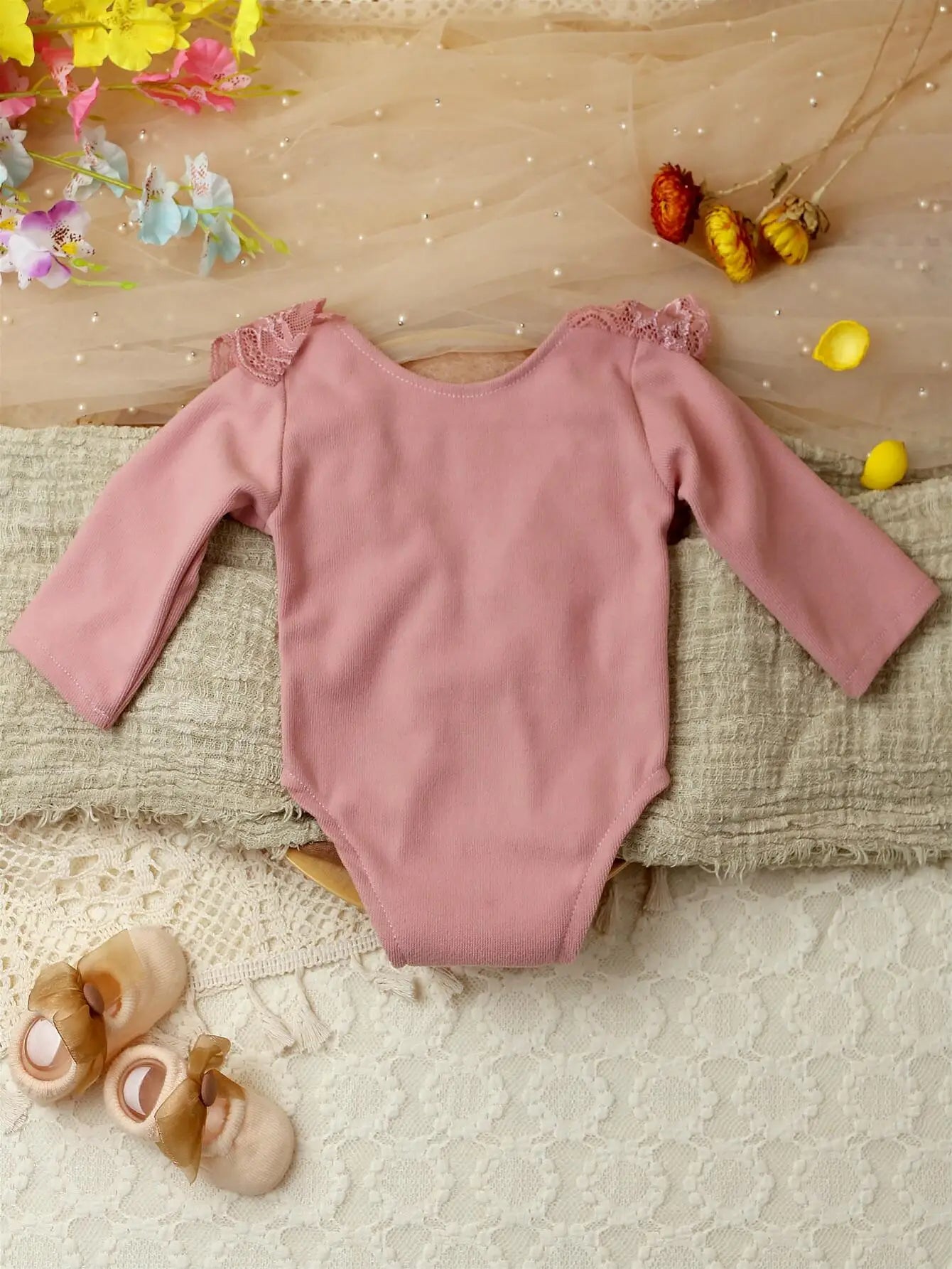 Ylsteed Newborn Lace Romper Baby Girl Photography Props Newborn Shooting Outfits