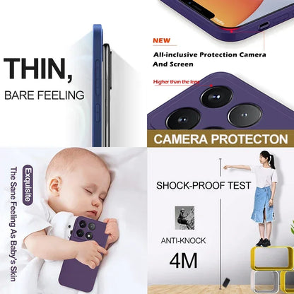 Poco X6 Pro Case Liquid Silicone Phone Case For Xiaomi Poco X6 Pro Poco X 6  X6Pro Pocox6 Pro 5G Shockproof Soft Cover